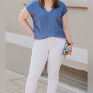 Everlane | The Japanese GoWeave V-Neck Tee’, Dusty Blue